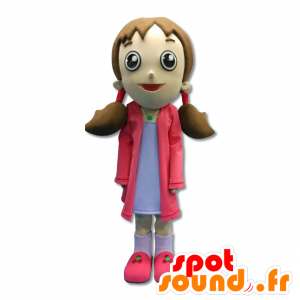 Mascotte ragazza con piumini - MASFR20164 - Bambino mascotte