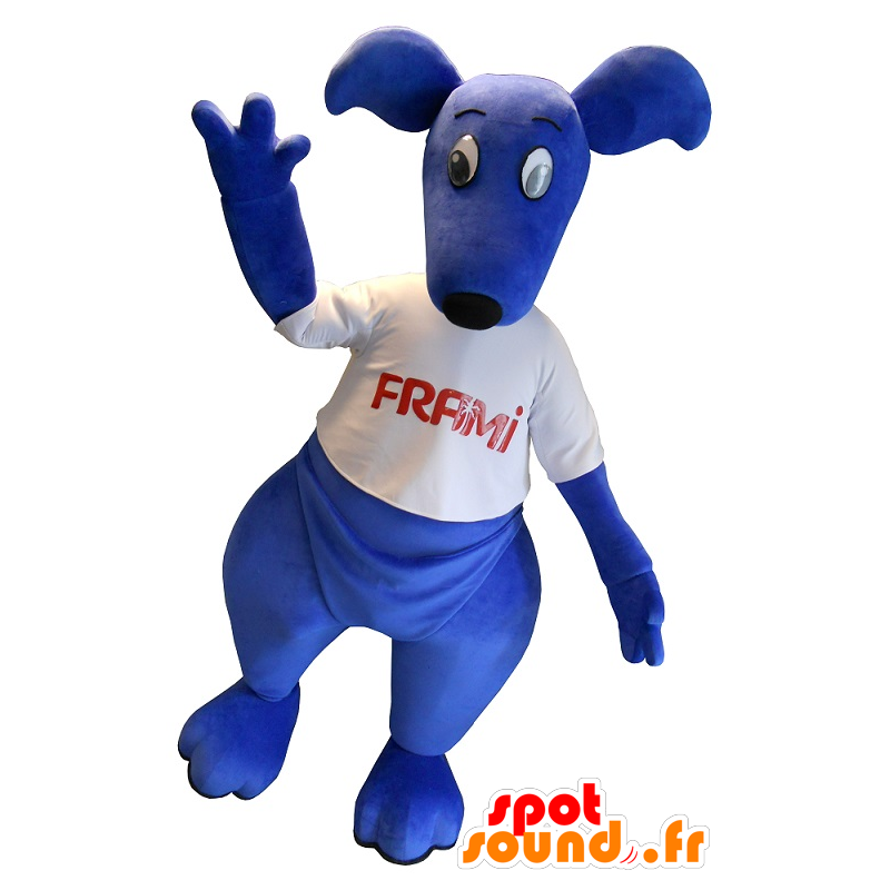 Mascotte de kangourou bleu avec un t-shirt blanc - MASFR20165 - Mascottes Kangourou Mascotte de kangourou bleu avec un t-shirt blanc - MASFR20165 - Mascottes Kangourou