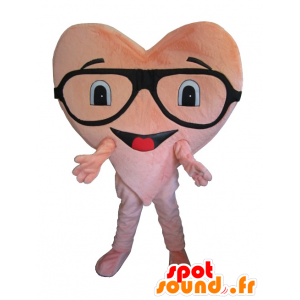 Różowe serce maskotka, gigant - MASFR20175 - Valentine Mascot