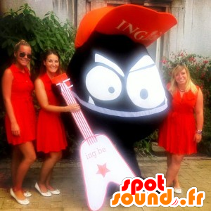 Lille sort monster maskot - Spotsound maskot kostume