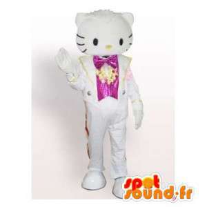 Mascot weiße Katze Hallo Kitty. Hallo Kitty Kostüm - MASFR006401 - Katze-Maskottchen