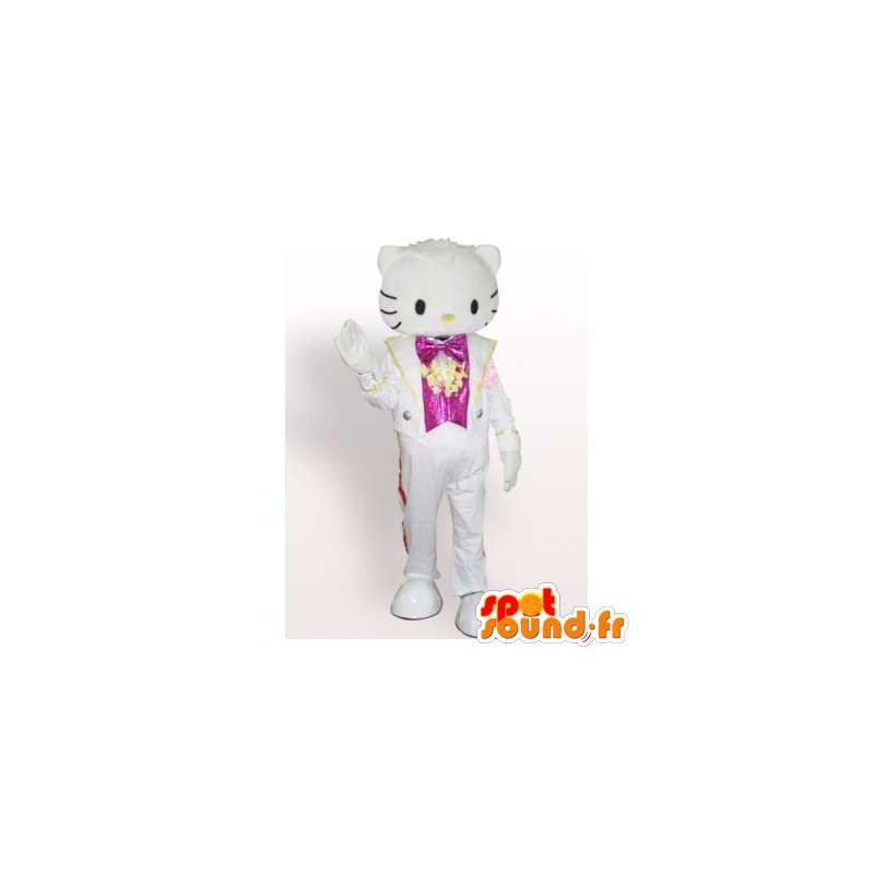Mascot gato blanco, Hello Kitty. Hello Kitty vestuario - MASFR006401 - Mascotas gato