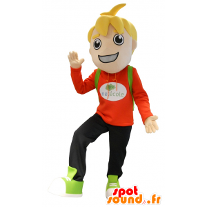 Mascot schoolboy boy blond - MASFR20178 - Mascots child