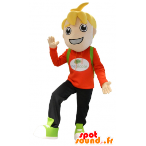 Mascot schoolboy boy blond - MASFR20178 - Mascots child