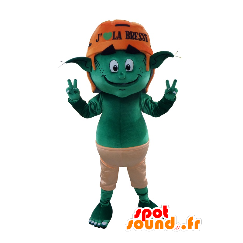 Mascot tonttu, Vihreä Menninkäinen - MASFR20183 - Mascottes animaux disparus Mascot tonttu, Vihreä Menninkäinen - MASFR20183 - Mascottes animaux disparus