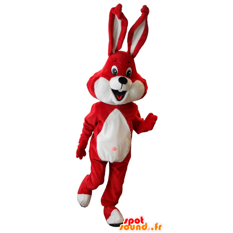 Rote und weiße Kaninchen Maskottchen - MASFR20185 - Hase Maskottchen Rote und weiße Kaninchen Maskottchen - MASFR20185 - Hase Maskottchen