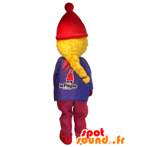 Maskot malý blondýnka v lyžařském oblečení - MASFR20187 - maskoti Child
