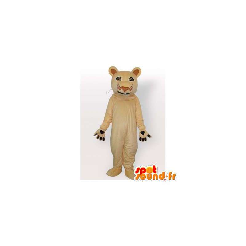 Beige tiger maskot. Tiger kostume - Spotsound maskot kostume