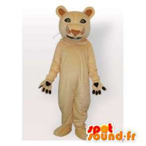 Beige tiger maskot. Tiger kostume - Spotsound maskot kostume