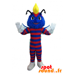 Maskotti siniraidallinen punainen ampiainen - MASFR20193 - Bee Mascot