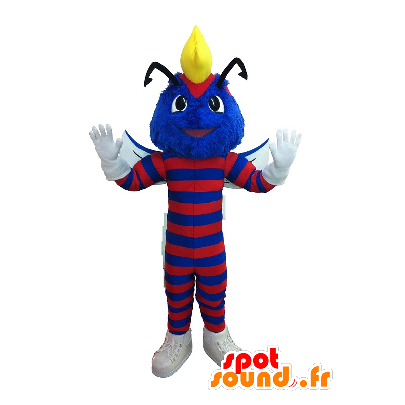 Maskotti siniraidallinen punainen ampiainen - MASFR20193 - Bee Mascot Maskotti siniraidallinen punainen ampiainen - MASFR20193 - Bee Mascot