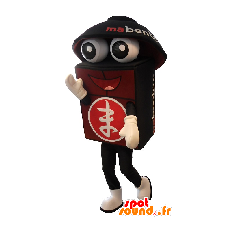 Bento gigant maskotka, czarny i czerwony - MASFR20198 - Fast Food Maskotki Bento gigant maskotka, czarny i czerwony - MASFR20198 - Fast Food Maskotki