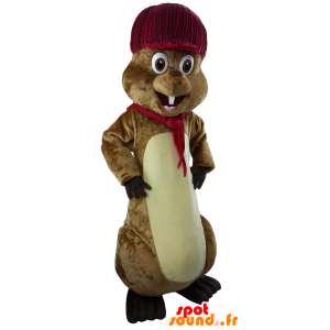 Melko ruskea murmeli maskotti - MASFR20209 - Animaux de la forêt