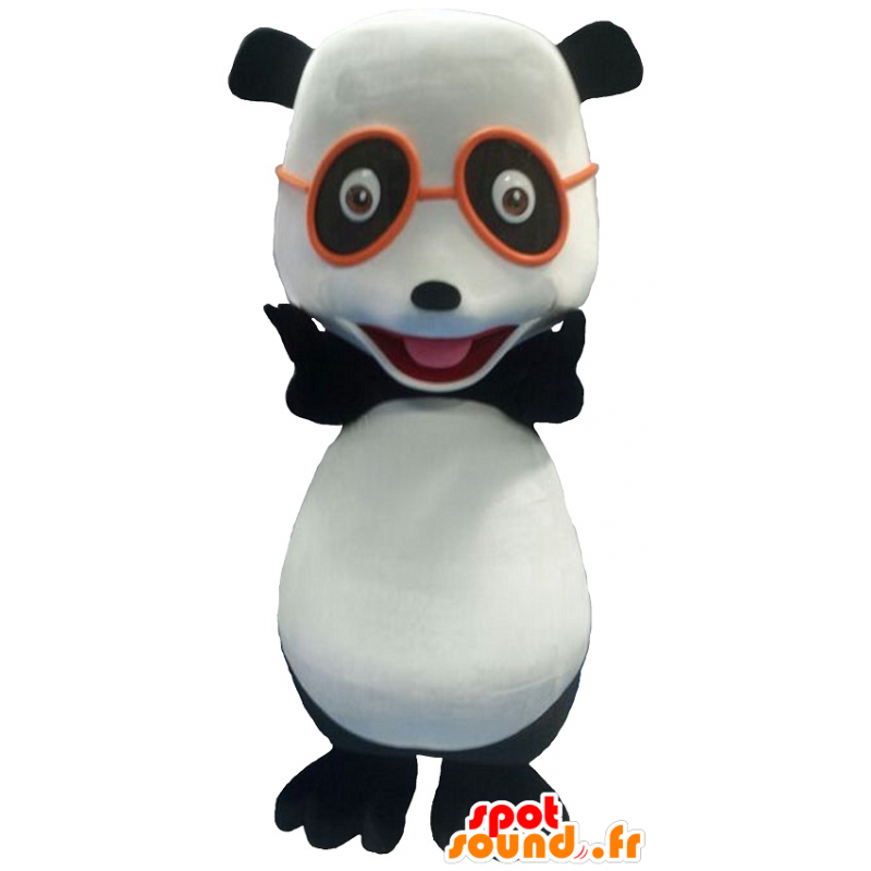 Mascot panda blanco y negro, con gafas - MASFR20211 - Mascota de los pandas Mascot panda blanco y negro, con gafas - MASFR20211 - Mascota de los pandas