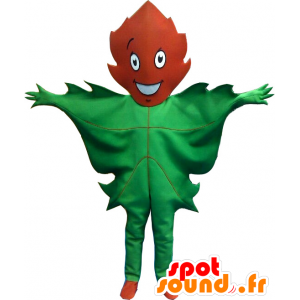 Mascotte de feuille verte et marron géante - MASFR20219 - Mascottes de plantes