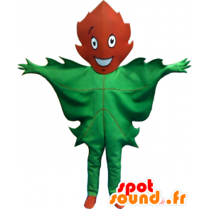 Mascotte de feuille verte et marron géante - MASFR20219 - Mascottes de plantes