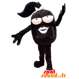 Big head mascot woman, black - MASFR20222 - Mascots woman
