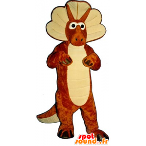 Orange und weiß Dinosaurier Maskottchen - MASFR20225 - Maskottchen-Dinosaurier