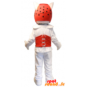 Witte hond mascotte gekleed in taekwondo - MASFR20227 - Dog Mascottes