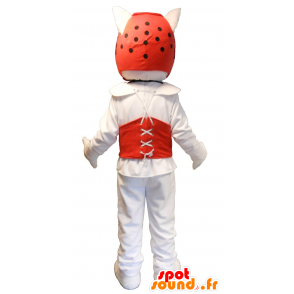 Bianco cane mascotte vestita di taekwondo - MASFR20227 - Mascotte cane