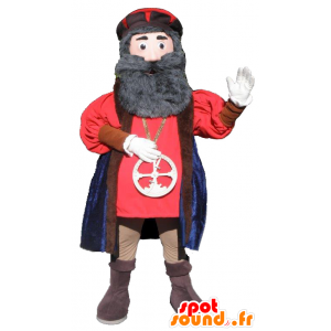 Skægget mand maskot fra middelalderen - Spotsound maskot kostume