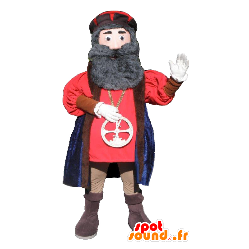 Vousatý muž maskot středověký - MASFR20228 - Man Maskoti Vousatý muž maskot středověký - MASFR20228 - Man Maskoti