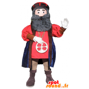Skægget mand maskot fra middelalderen - Spotsound maskot kostume