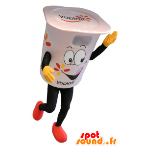 Vit yoghurtkrukmaskot, jätte - Spotsound maskot