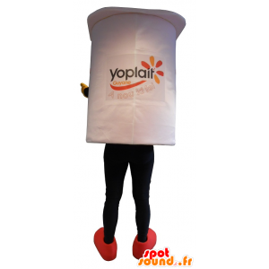 Weiß Joghurtbecher Maskottchen, Riesen - MASFR20229 - Fast-Food-Maskottchen