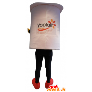 Vit yoghurtkrukmaskot, jätte - Spotsound maskot
