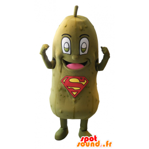Stor grøn agurk maskot, kæmpe - Spotsound maskot kostume