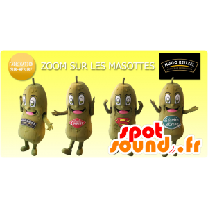 Stor grøn agurk maskot, kæmpe - Spotsound maskot kostume