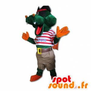 Mascotte de joli crocodile habillé en costume de pirate - MASFR20236 - Mascottes de Pirates