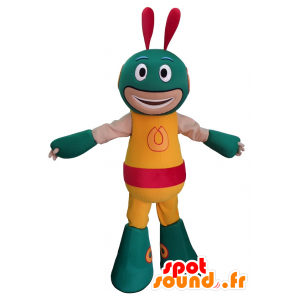 Mascot green and yellow robot, extra terrestrial - MASFR20237 - Mascots of Robots