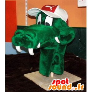 Groene krokodil hoofd mascotte - MASFR20238 - Heads mascottes