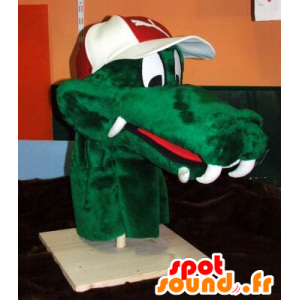 Grünes Krokodil-Kopf-Maskottchen - MASFR20238 - Köpfe der Maskottchen