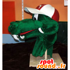 Cabeça mascote crocodilo verde - MASFR20238 - cabeças de mascotes
