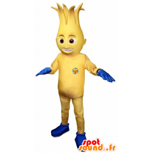 Geel en blauw sneeuwpop mascotte - MASFR20246 - Niet-ingedeelde Mascottes