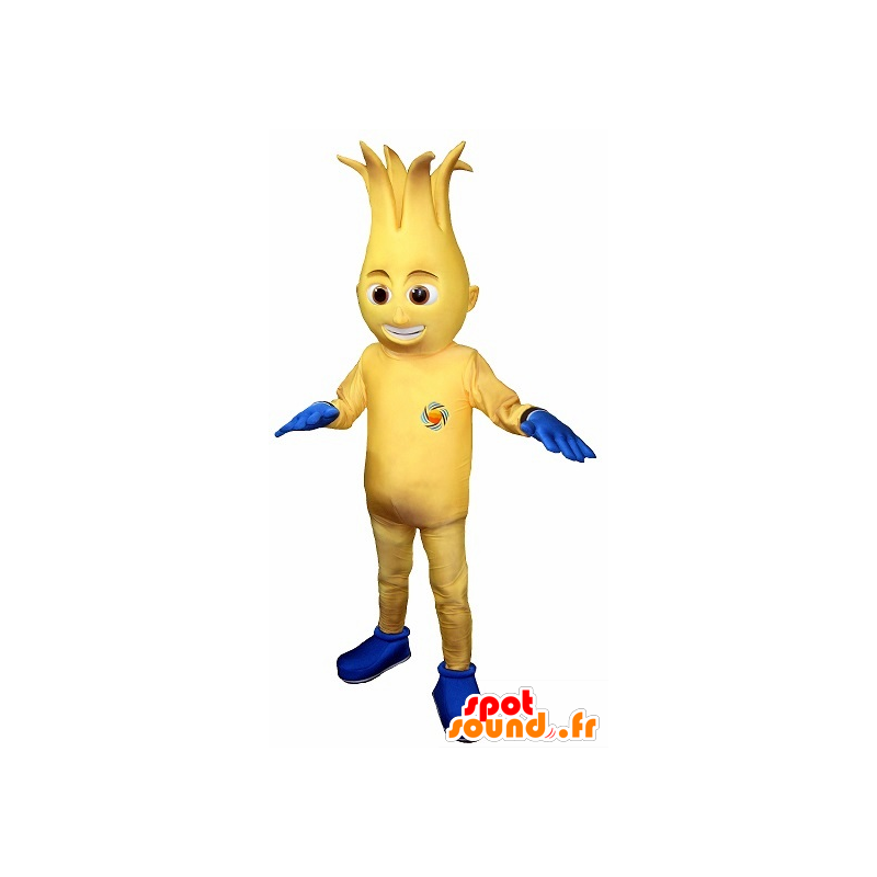 Geel en blauw sneeuwpop mascotte - MASFR20246 - Niet-ingedeelde Mascottes Geel en blauw sneeuwpop mascotte - MASFR20246 - Niet-ingedeelde Mascottes
