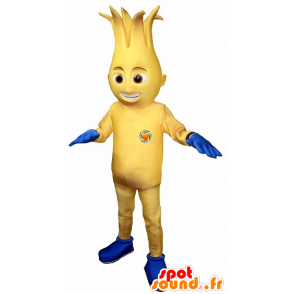 Geel en blauw sneeuwpop mascotte - MASFR20246 - Niet-ingedeelde Mascottes