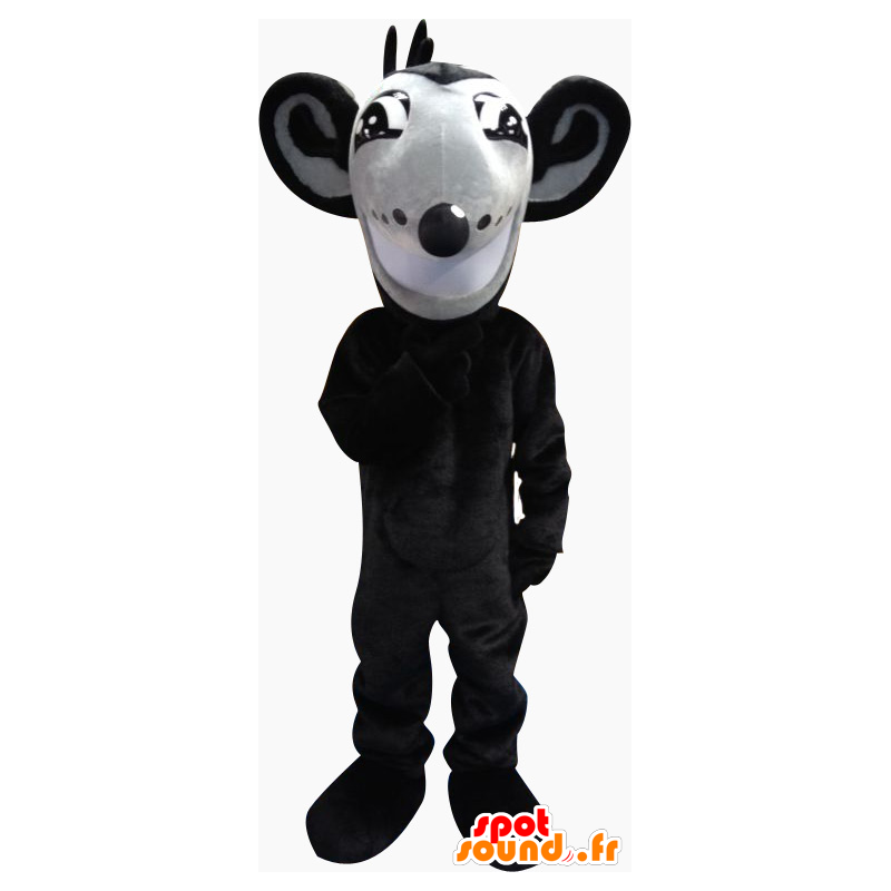 Maskot ganska svart och grå mus - Spotsound maskot Maskot ganska svart och grå mus - Spotsound maskot