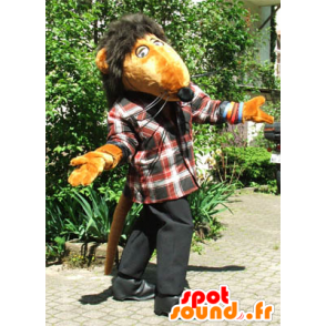 Oranssi rotta maskotti, jättiläinen - MASFR20253 - hiiri Mascot