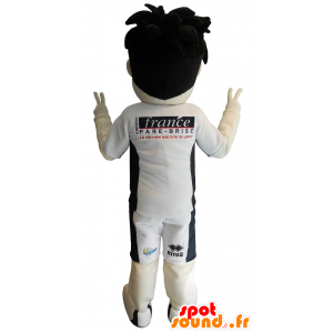 Menino desportivo da mascote com olhos azuis - MASFR20257 - mascotes criança