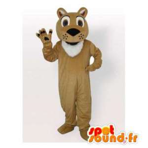 Béžové a bílý tygr maskot. Tiger Suit - MASFR006405 - Tiger Maskoti