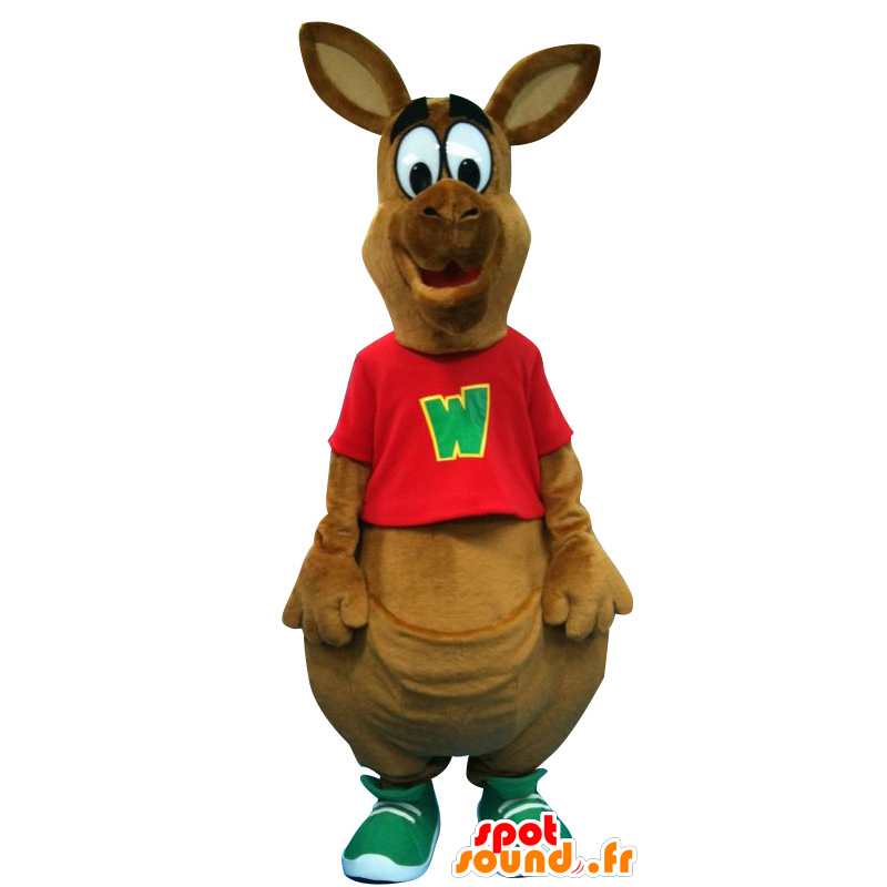 Big braun Kangaroo Maskottchen - MASFR20262 - Känguru-Maskottchen Big braun Kangaroo Maskottchen - MASFR20262 - Känguru-Maskottchen