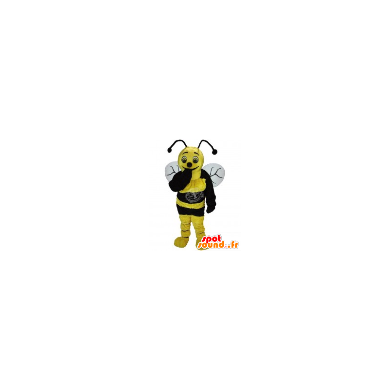 Yellow and black bee mascot - MASFR20269 - Mascots bee Yellow and black bee mascot - MASFR20269 - Mascots bee