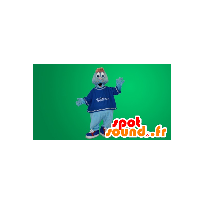 Blå søløve maskot - Spotsound maskot kostume Blå søløve maskot - Spotsound maskot kostume