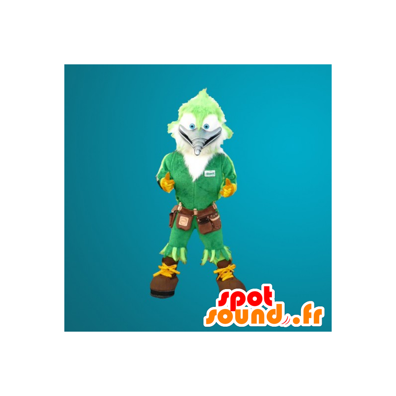 Mascot green bird, carpenter woodpecker - MASFR20273 - Mascot of birds Mascot green bird, carpenter woodpecker - MASFR20273 - Mascot of birds