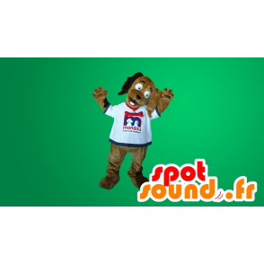 Mascotte cane marrone in camicia bianca - MASFR20277 - Mascotte cane