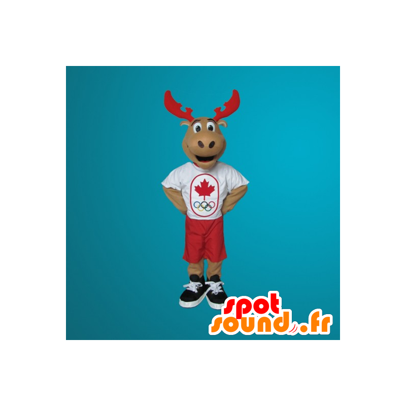 Caribou mascot, giant reindeer - MASFR20279 - Animals of the forest Caribou mascot, giant reindeer - MASFR20279 - Animals of the forest